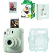 Resim Instax Mini 12 Fotoğraf MAKINESI-20LI Film-Simli Pleksi KILIF-64LÜ Albüm ve Mıknatıslı Çerçeve Set 1 