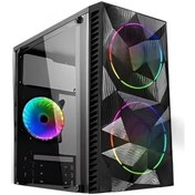 Resim Revenge Magıc 300W Temperlı Cam Sıyah 2 x Rainbow Fanlı Atx Kasa 