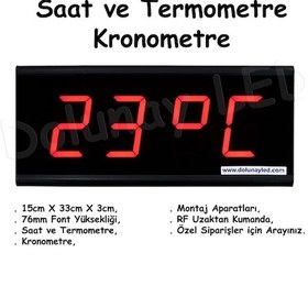 Resim Saat Termometre Kronometre 76Mm Siyah 