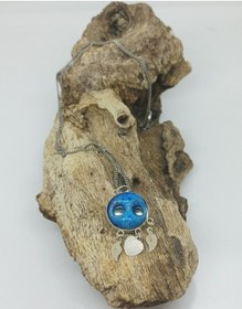 Resim Firuze Gümüş Yöresel Süryani Nazar Boncuklu Gümüş Kolyef16001254 