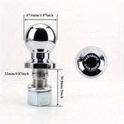 Resim Tongdashop 1 Adet 50mm 5000lbs Kapasiteli Çelik Römork Baştopu Sistemi Universal 