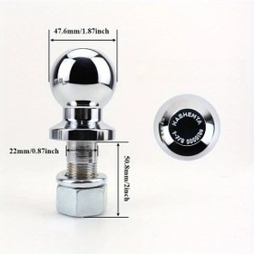 Resim Tongdashop 1 Adet 50mm 5000lbs Kapasiteli Çelik Römork Baştopu Sistemi Universal 