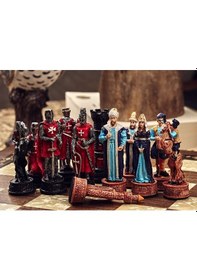 Resim Osmanlı - Haçlı Satranç Takımı Şah 8 Cm Templer Şövalyeleri Ve Osmanlı Nın Gücü Sadece Figür 