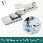 Resim SHUYUSEWING Paslanmaz Çelik 3'ü 1 Arada Çok Fonksiyonlu Fırfır Dilimleme Aracı Endüstriyel Dikiş Makineleri için, Ayarlanabilir Gerilim Düğmesiyle Hassas Kenar Kılavuzu, Singer Dikiş Modelleri ile Uyumlu, Dikiş Makinesi Aksesuarları 