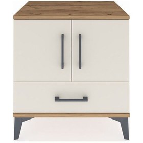 Resim Hyperion Komodin 2 Raflı Tek Çekmeceli 2 Kapaklı 60x44x64 Çam-aytaşı Atlas Çam 