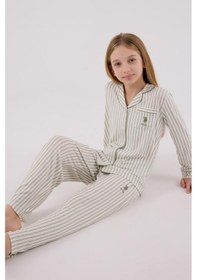 Resim U.s. Polo Assn Kız Çocuk Gömlek Pijama Çay Yeşili-2070 Yesil 