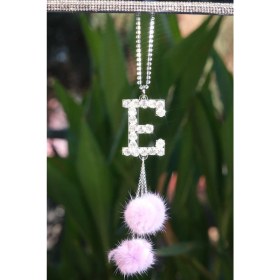 Resim Minik Ponponlu Harfli Dikiz Süsü Lila 