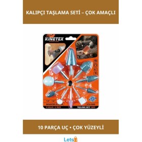 Resim Letsii 10 Parça Kalıpçı Taşlama Ucu Seti Metal, Ahşap ve Plastik Yüzeyler Için 