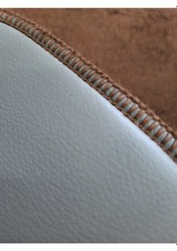 Resim Ultrasoft Düz Kahve 3 Lü Banyo Halısı Paspası Seti Kaymaz Deri Ta Kahverengi 