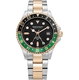 Resim Romanson Am0004fmjja36r Safir Cam Swıss Quartz Çelik Kasa Çelik Kordon Takvimli Erkek Kol Saati 