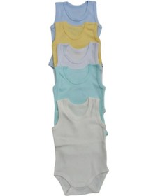 Resim Özdemirli Bebe Askılı Basic Bisiklet Yaka Atlet Çıtçıtlı Badi 5li Paket 0-48 Ay Çok Renkli 