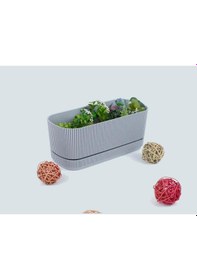 Resim Omnipazar Krs-245 Pera Uzun Dekoratif Balkon Saksı 1.5 Litre No 1 Gri 