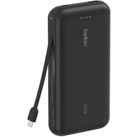 Resim Belkin BPB024 BoostCharge 20K 30W Entegre USB-C Kablolu Powerbank - Siyah 