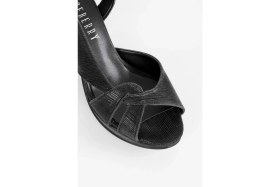 Resim Shoeberry Kadın Baidy Siyah Sıvama Simli Platform Topuklu Ayakkabı 