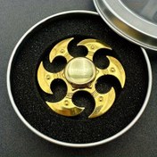 Resim 1 Adet Altın Renkli Çinko Alaşım Fidget Spinner - Metal El Jiroskobu Rahatlama ve Gelişim için Doğum günleri, Cadılar Bayramı, Karanlıkta Parlayan Fidget Spinner, Odaklanma Yardımcısı, İyileştirici Araç, Şık Şekillendirmeler, Metallik Bitiş, Hassas İmalatlı Dönen Cihaz DEHB Destekleyicisi Öğrenci Odak Aracı 