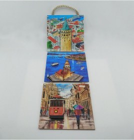 Resim Giftsturkiye Kabartma Poster Tablo 3lü Ahşap İstanbul 