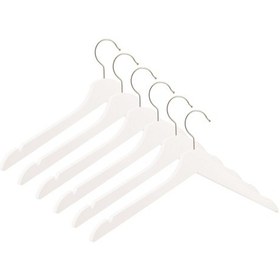 Resim Nyn Ahşap Askı M-002 Ç Elbise Gömlek Askısı Beyaz Renk 6 Adet Beyaz 
