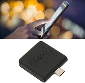 Resim Cep Telefonu Kart Okuyucu, Yüksek İletim Verimliliği 125Khz Tak ve Çalıştır Kararlı Performans Cep Telefonu için RFID Telefon Kartı Okuyucu (Siyah) 