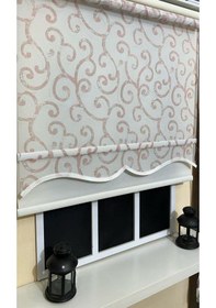 Resim Çift Mekanizmalı Desenli Tül Stor Perde Pembe Baskı Stb-106 Pembe 