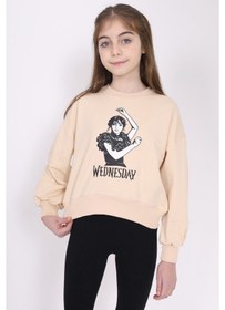 Resim Toontoy Kids Toontoy Kız Çocuk Baskılı Sweatshirt Bej 
