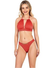 Resim Endeep Kadın Zincir Aksesuarlı Kırmızı Bikini Takımı 