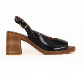 Resim Bueno Shoes Siyah Rugan Deri Kadın Topuklu Sandalet 01we3700 