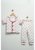 Resim Vavbaby Minik Kalpli Kız Bebek Yazlık Pijama Takımı Beyaz 