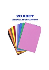 Resim 20 Adet Renkli Fon Kartonu 25x35 Cm 10 Karışık Renk 50 x 70 