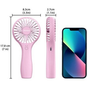 Resim Mini El Tipi Vantilatör, 12v Şarj Edilebilir Pil İle Taşınabilir Vantilatör Çok Renkli, L 