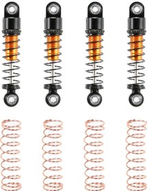 Resim Xindoker Axı90081 Scx24 İçin 4 Adet Aluminyum Tek Silindirli Amortisör - Altın Renk, 37mm Uzunluk 