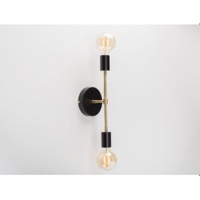 Resim Riolight Retro,vintage,rustik Siyah 2xe27 Duylu Metal Ayna Üstü Duvar Aplik Rio Light 