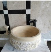 Resim Traverten Naturel Patlatma Mermer Lavabo 