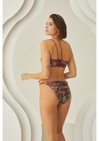 Resim Loya Kadın Renkli Lave İp Detaylı Tek Alt Bikini Çok Renkli 