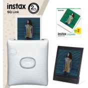 Resim Fujifilm Instax Sq Link Beyaz Yazıcı 20LI Square Film ve Pleksi Çerçeve 