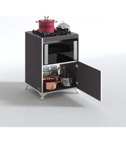 Resim Kenzlife ocak dolabı doğangün gri 85*60*56 hazır mutfak ankastre gömme ocak için arkalıksız 