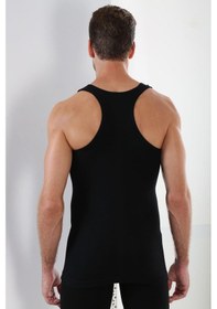 Resim Siyah Erkek Pamuklu Likralı Sporcu Atlet 3'lü Paket - M Siyah 