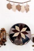 Resim Ottoman Pouffe El Yapımı Hakiki Kuzu Derisi Iskandinav Bahçe Balkon Bungalov Puf Yer Minderi 60x30cm(DOLGULU) 