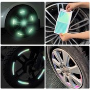 Resim Beyaz 20 Adet Araba Tekerleği Yansıtıcı Etiket Lastik Tekerlek Göbeği Yansıtıcı Etiket Kişiselleştirilmiş Vücut Aydınlık Çıkartmalar 20pcs 