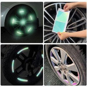 Resim Beyaz 20 Adet Araba Tekerleği Yansıtıcı Etiket Lastik Tekerlek Göbeği Yansıtıcı Etiket Kişiselleştirilmiş Vücut Aydınlık Çıkartmalar 20pcs 