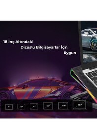 Resim Bix BX-CP01G RGB Aydınlatmalı Dijital Kademeli Gaming Notebook Soğutucu 