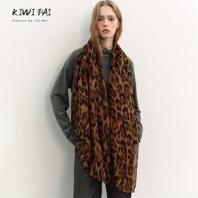 Resim Şık Leopar Desenli Bali İplik Eşarp - Çok Yönlü Hayvan Deseni, Yumuşak & Nefes Alabilir, İlkbahar/Yaz Modası İçin Mükemmel - Haki, Koyu Gri, Deve Renklerinde Mevcut 