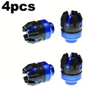 Resim Hightower 4 Parça Dayanıklı Alüminyum Motosiklet Çerçeve Kaydırmaz Kılıf, Darbe Dayanımlı Çatal Koruyucu Mavi 