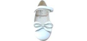 Resim Mini Women Miniwomen 254 Çocuk Fiyonklu Baletli Babet Ayakkabı Beyaz Baskılı 