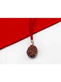 Resim Parlak Kırmızı Doğal Taşlı Araba Dikiz Ayna Süsü, Yeni Araba Hediyesi 