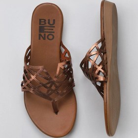 Resim Bueno Shoes Taba Parlak Deri Kadın Parmak Arası Terlik 01wu7460 