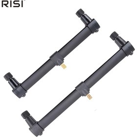 Resim HIRISI Carp Balıkçılığı Buzz Barları 2 Çubuk Alüminyum Balıkçılık Çubuğu Destek Holde 