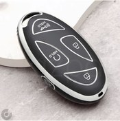 Resim Alazpay Hyundai Tucson Ioniq Kona Elantra TPU Anahtar Kılıfı 5 Tuşlu Model (Siyah Gümüş) 