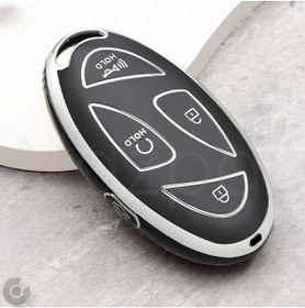 Resim Alazpay Hyundai Tucson Ioniq Kona Elantra TPU Anahtar Kılıfı 5 Tuşlu Model (Siyah Gümüş) 