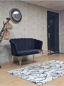 Resim Zafir İkili Gold Kaplama Tel Ayak Papatya Çay Seti Koltuk Takımı , Balkon, Salon, Ofis, Cafe Koltuk Takımı Siyah 