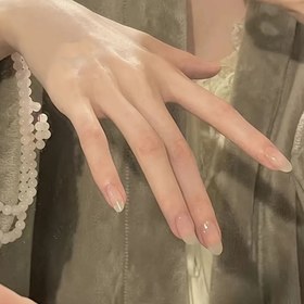 Resim 1 adet Cilt Rengi Beyaz Su Saf Arzu Stili Giyim Tırnak Sanatı Basit Buz Şeffaf Ten Rengi Tırnak Sanatı Bitmiş Yama Saf Arzu Buz Şeffaf Ten Rengi Doğal Beyaz Giyim Tırnak Parçası Çok Yönlü Sahte Tırnaklar Uzun Ömürlü Ayrılabilir 